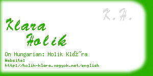klara holik business card